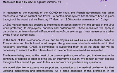 Measures taken by CASIS against COVID-19